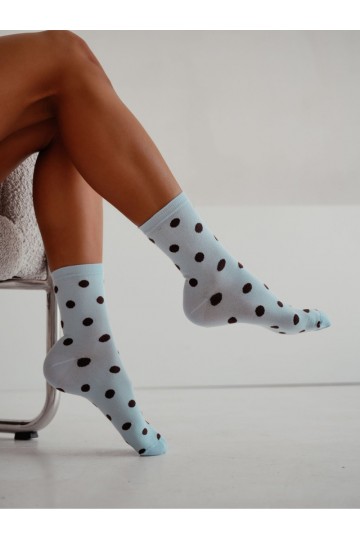 Calcetines de mujer con puntos en azul
