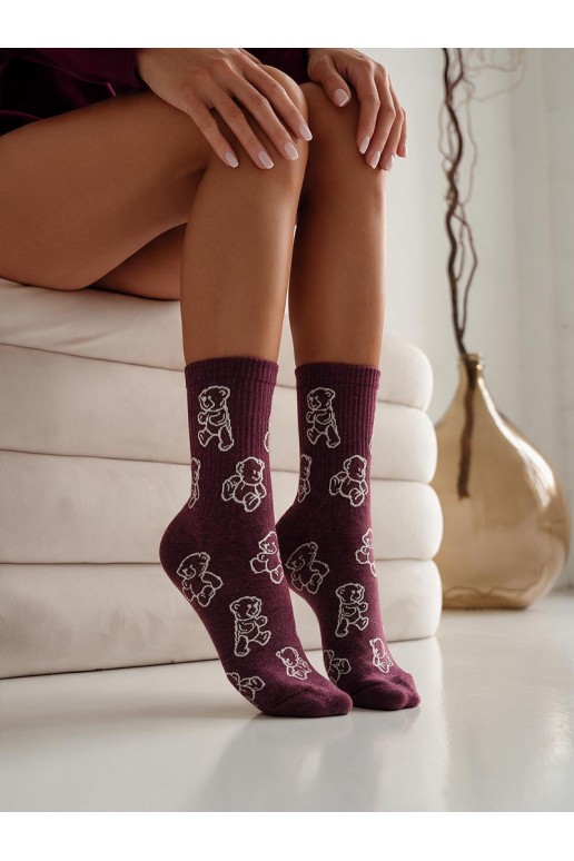 Calcetines burdeos para mujer Contury Misia