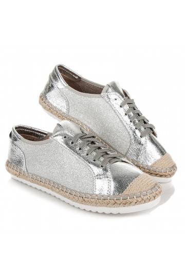 Espadrilles de tela gris y plata HSYFA11S