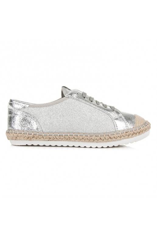 Espadrilles de tela gris y plata HSYFA11S