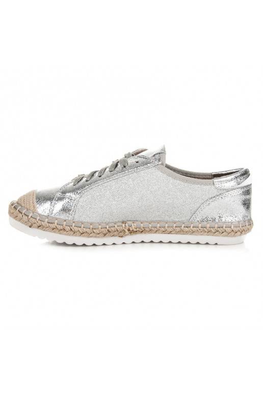 Espadrilles de tela gris y plata HSYFA11S