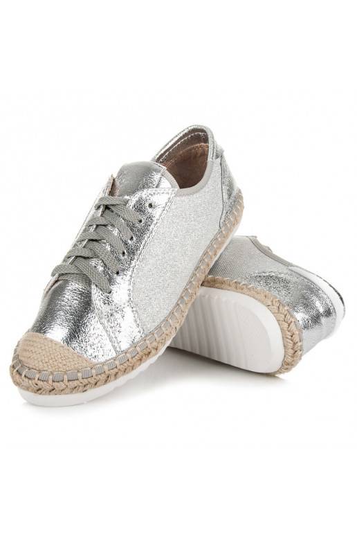 Espadrilles de tela gris y plata HSYFA11S
