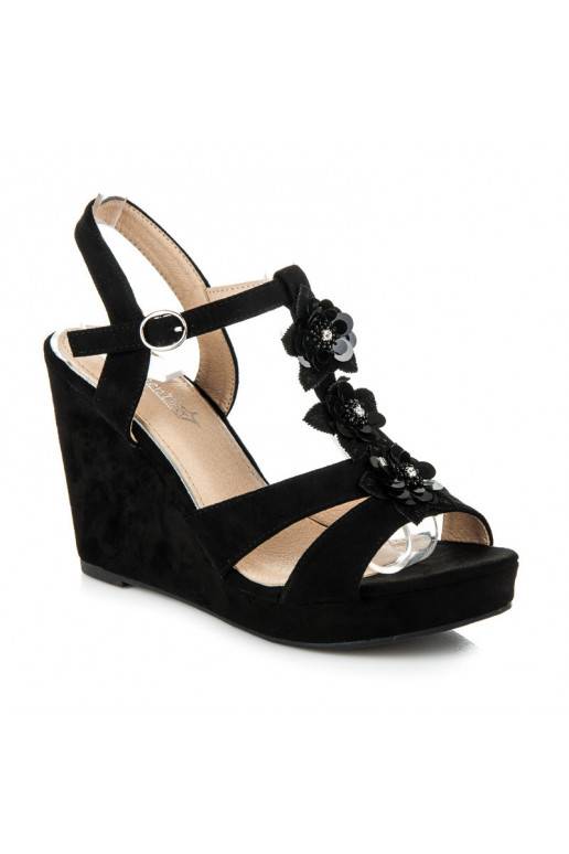 Stilingos juodos platforminės basutės B501B  - 1