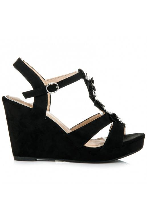 Stilingos juodos platforminės basutės B501B  - 2