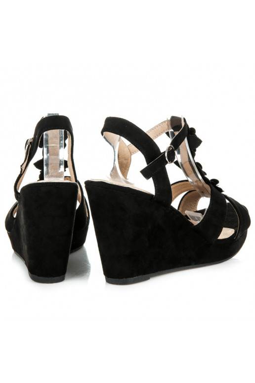 Stilingos juodos platforminės basutės B501B  - 3