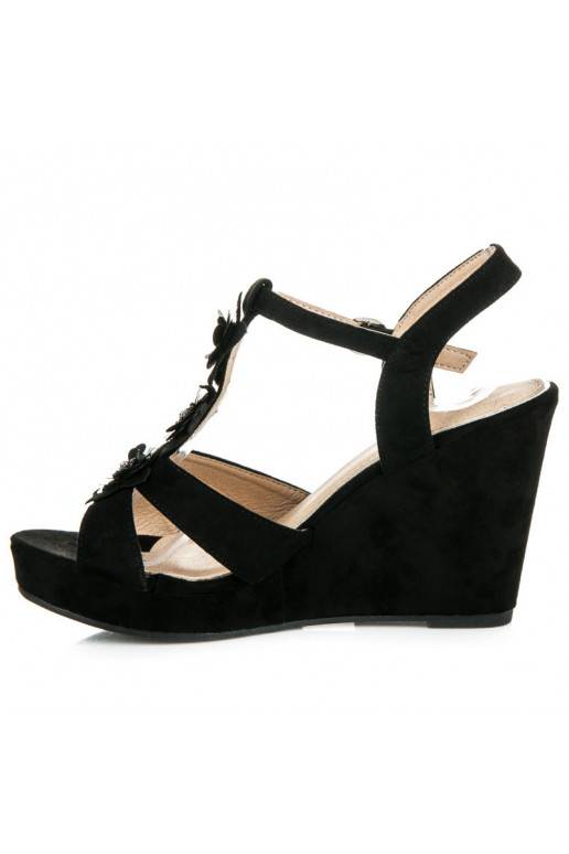Sandalias negras elegantes de plataforma B501B