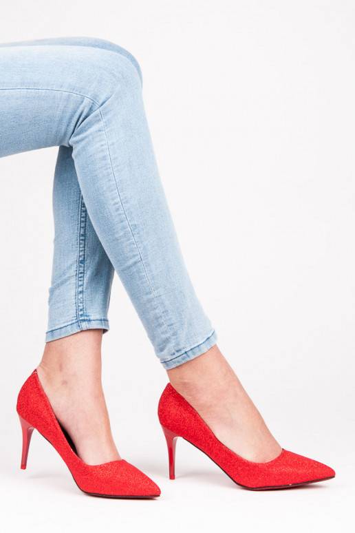 Tacones rojos brillantes para fiestas LEI-139R