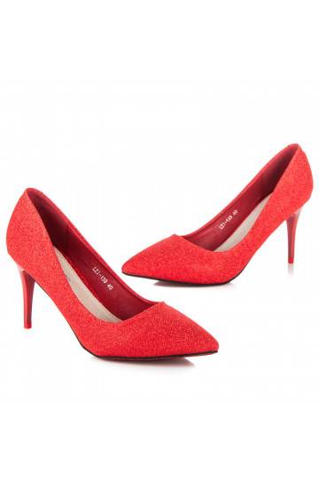 Tacones rojos brillantes para fiestas LEI-139R
