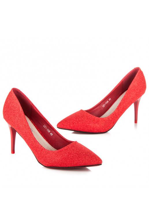 Tacones rojos brillantes para fiestas LEI-139R