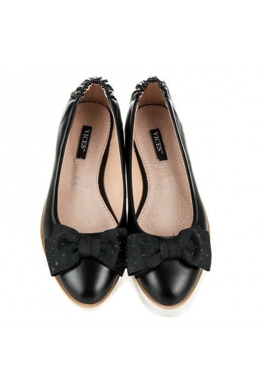 Bailarinas negras VICES con lazos decorativos 1157-1B