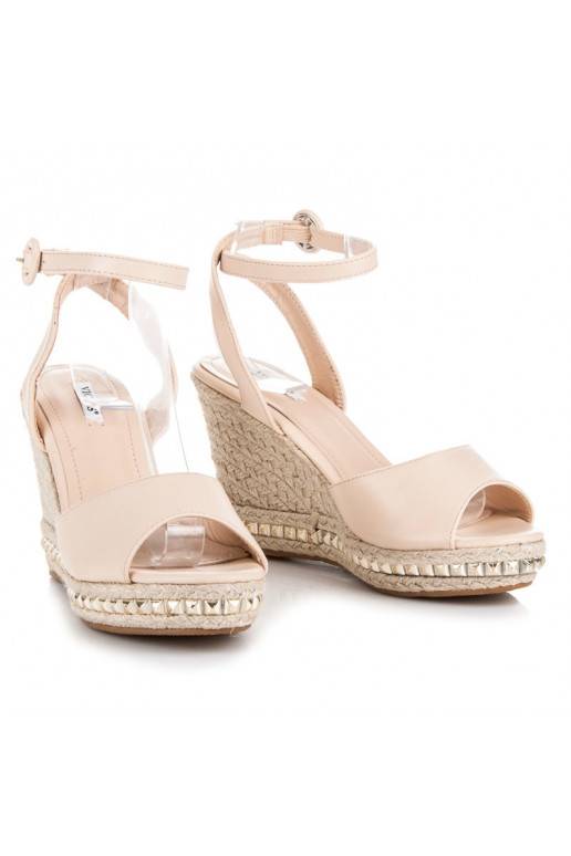 Sandalias de plataforma color arena VICES con tachuelas 2084-14BE