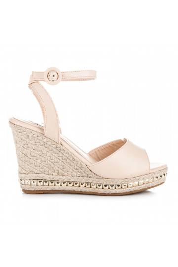 Sandalias de plataforma color arena VICES con tachuelas 2084-14BE 2