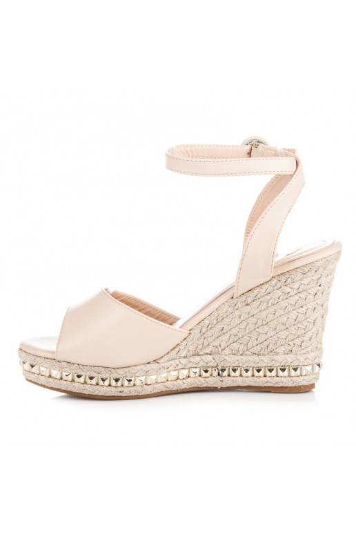 Sandalias de plataforma color arena VICES con tachuelas 2084-14BE