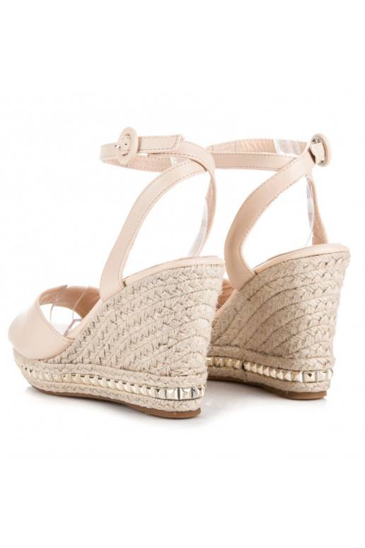 Sandalias de plataforma color arena VICES con tachuelas 2084-14BE
