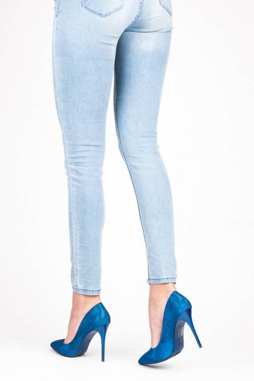 Zapatos de tacón brillantes azules LEI-105BL