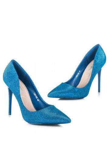 Zapatos de tacón brillantes azules LEI-105BL 2