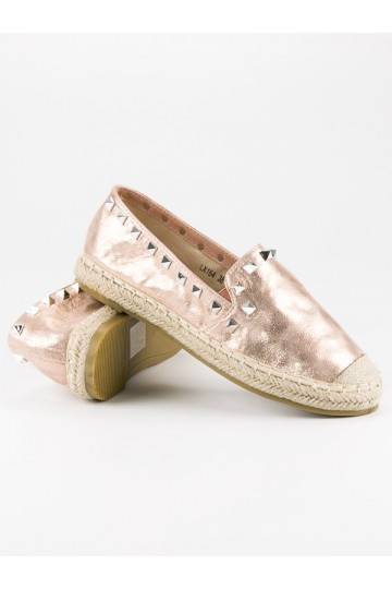 Alpargatas con remaches en oro rosa LX164CHA de Forever Folie 2