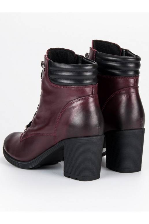 Moteriški tamsiai raudoni batai VINCEZA Lace Up 1274/5BUR  - 7 Moteriški tamsiai raudoni batai VINCEZA Lace Up 1274/5BUR  - 7