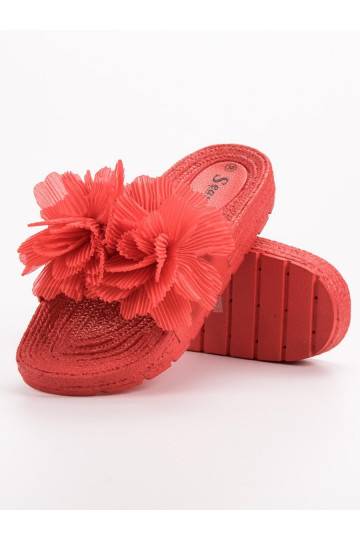 Zapatillas rojas con flores BAT_CK88R 2