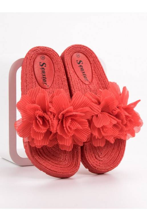 Zapatillas rojas con flores BAT_CK88R