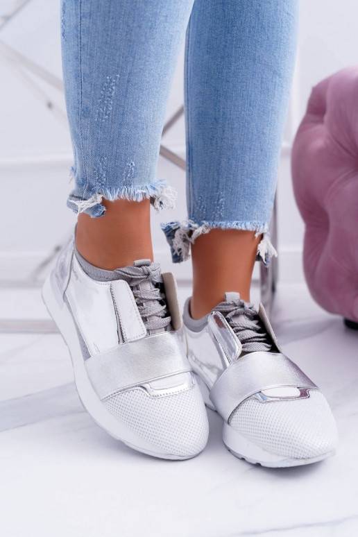 Zapatos deportivos Lu Boo plateados Madoni BAT_980-10 PLATA