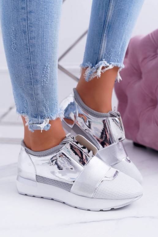 Zapatos deportivos Lu Boo plateados Madoni BAT_980-10 PLATA
