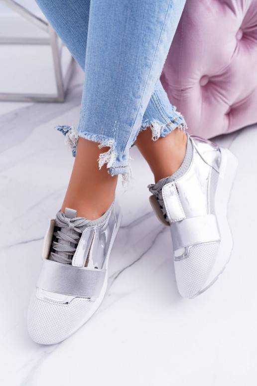 Zapatos deportivos Lu Boo plateados Madoni BAT_980-10 PLATA