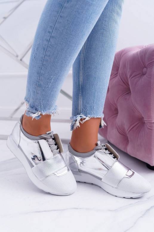 Zapatos deportivos Lu Boo plateados Madoni BAT_980-10 PLATA