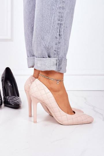 Zapatos de tacón acolchados de estilo elegante en color beige de Rosanna