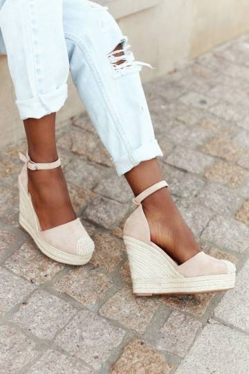 Sandalias plataforma beige