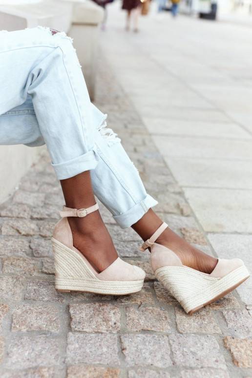 Sandalias plataforma beige