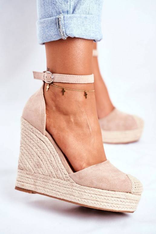 Sandalias plataforma beige