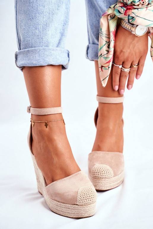 Sandalias plataforma beige