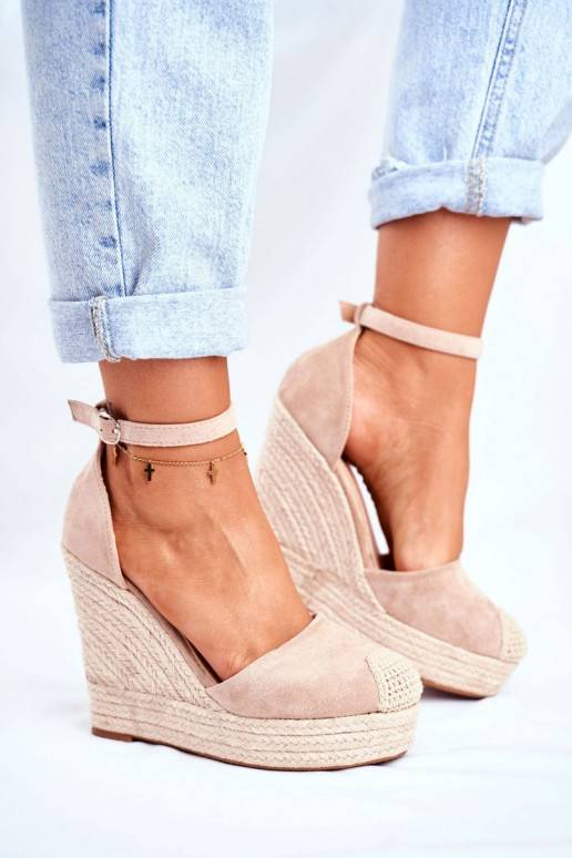 Sandalias plataforma beige