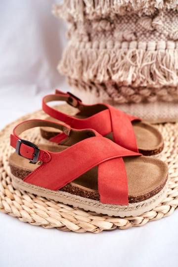 Sandalias infantiles color coral. 2