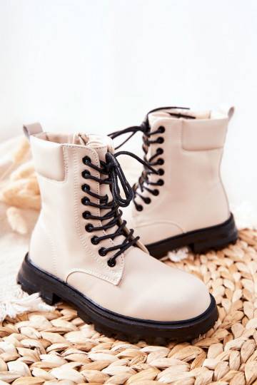 Botas infantiles modelo clásico con cremalleras beige Clarika