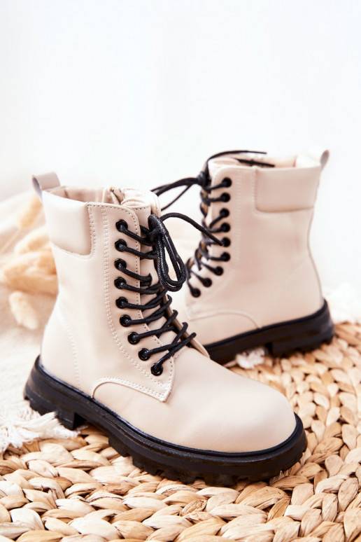 Botas infantiles modelo clásico con cremalleras beige Clarika