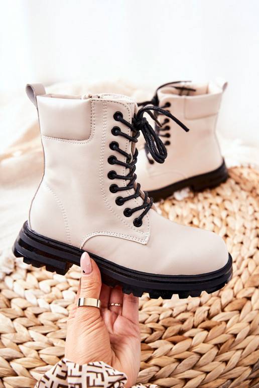 Botas infantiles modelo clásico con cremalleras beige Clarika