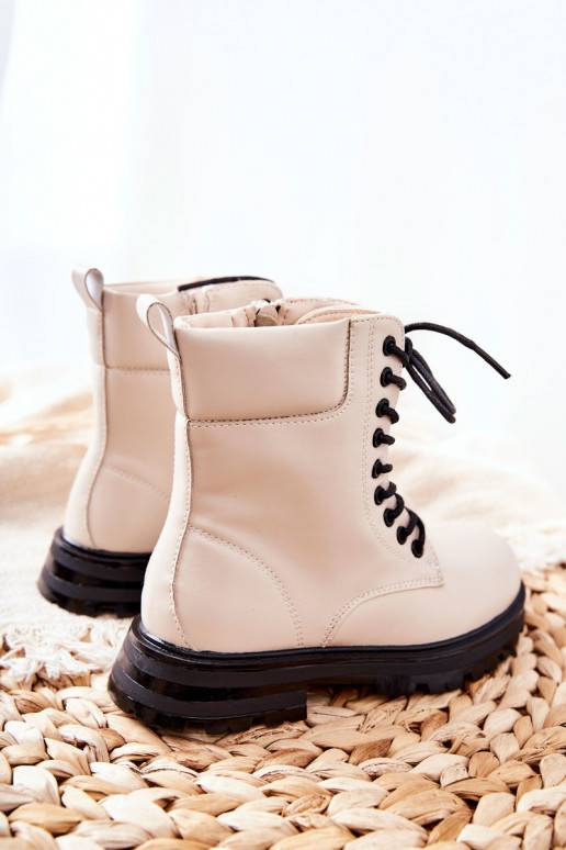 Botas infantiles modelo clásico con cremalleras beige Clarika