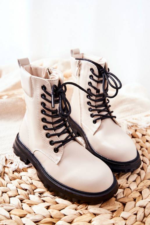 Botas infantiles modelo clásico con cremalleras beige Clarika
