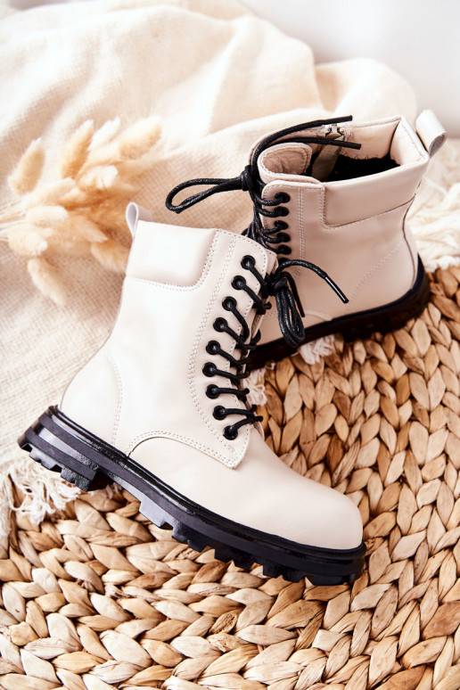 Botas infantiles modelo clásico con cremalleras beige Clarika