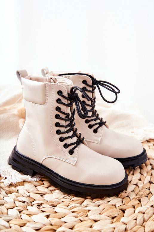 Botas infantiles modelo clásico con cremalleras beige Clarika