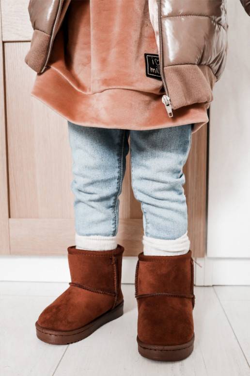 Cálidas botas de invierno para niños en color marrón Gooby