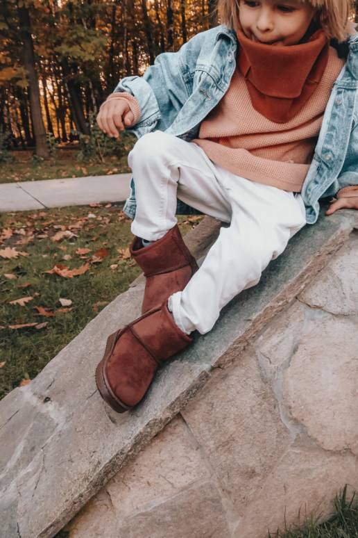Cálidas botas de invierno para niños en color marrón Gooby
