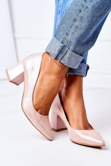 Zapatos de raso rosa