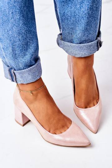 Zapatos de raso rosa 2