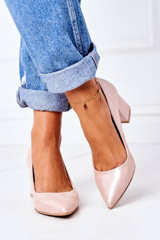 Zapatos de raso rosa