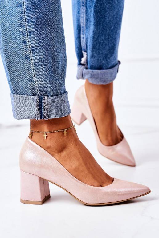 Zapatos de raso rosa