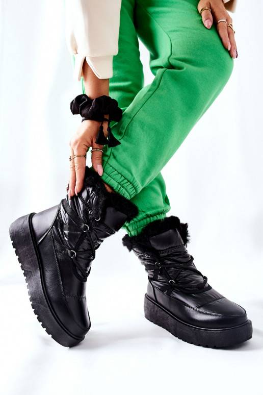 Botas de nieve cálidas en Gordian negro Botas de nieve cálidas en Gordian negro