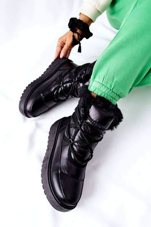 Botas de nieve cálidas en Gordian negro Botas de nieve cálidas en Gordian negro